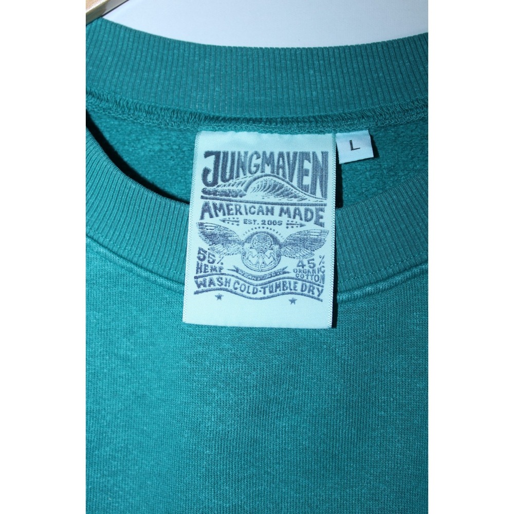 Jungmaven Men's Large Teal Crew Neck Heavyweight T-Shirt Made in USA - Picture 4 of 9